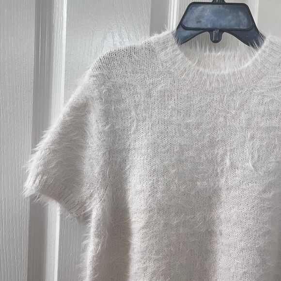 Free People Short Sleeve Sweater Top Off-White Women's Size Large - Picture 3 of 12